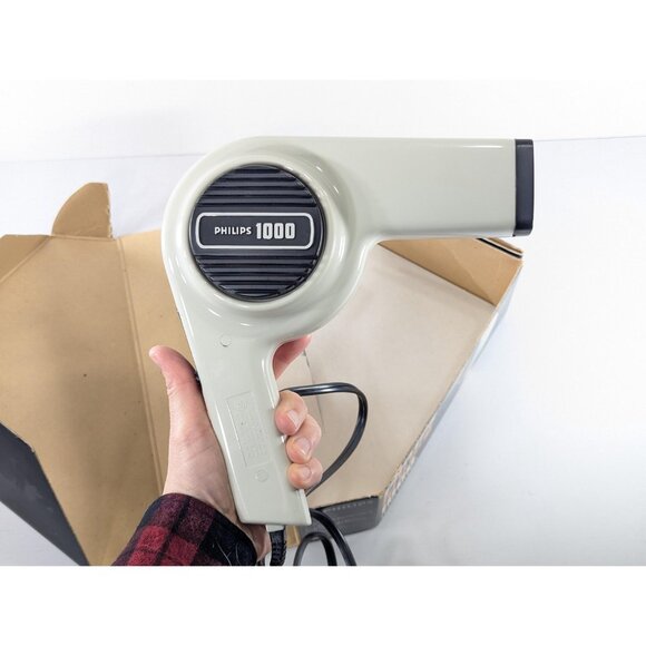 Vintage Philips HP1701 Hair Dryer in Original Box, Hi 'n Dry 1000 Watts WORKS - Picture 5 of 11